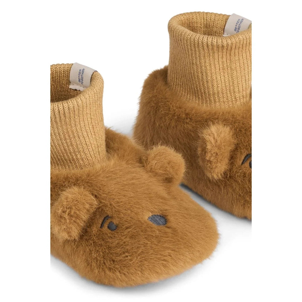 Liewood Beth chausson peluche ours - caramel doré