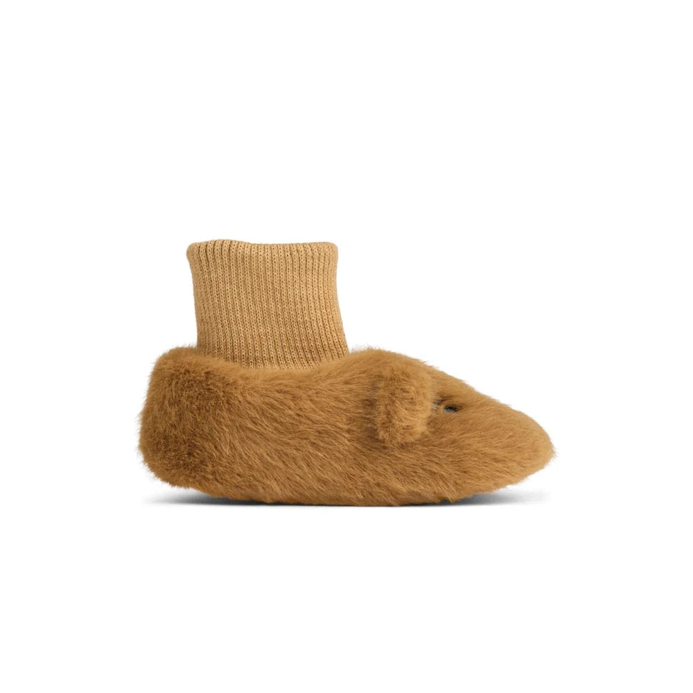 Liewood Beth chaussons peluche ours - caramel doré