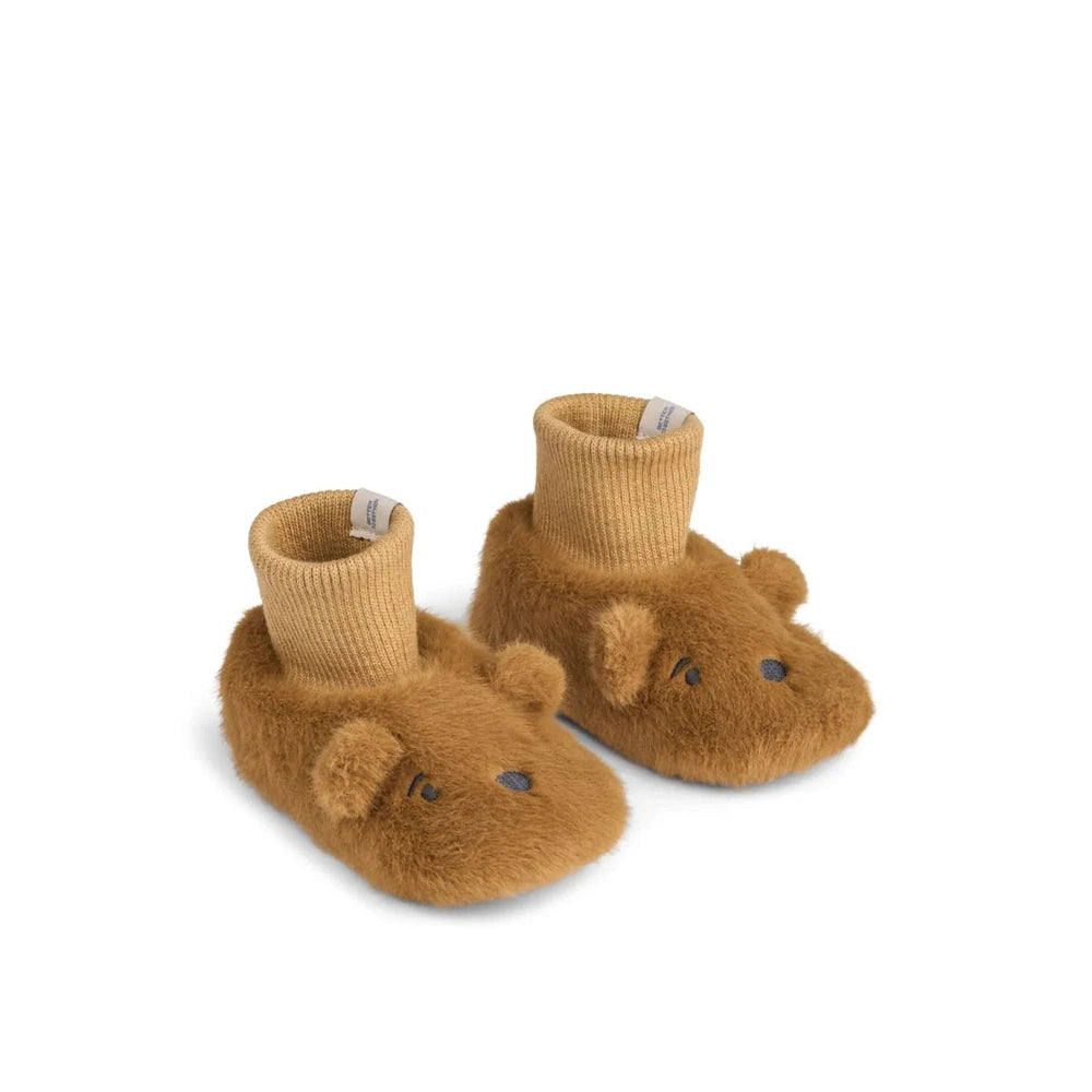 Liewood Beth chausson peluche ours - caramel doré