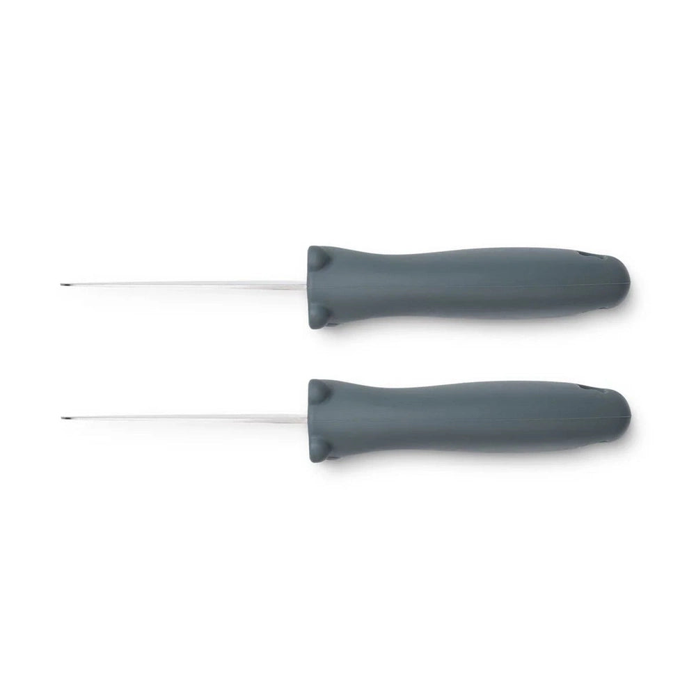 Set de 2 couteaux pour enfant Lässig Perry, bleu baleine