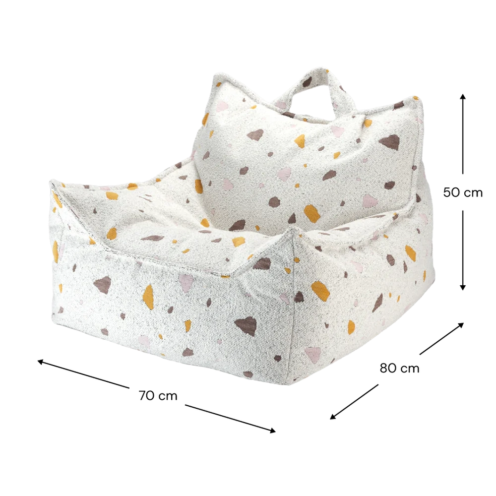 WigiWama Beanbag Chair pouf - Marbre Terrazzo