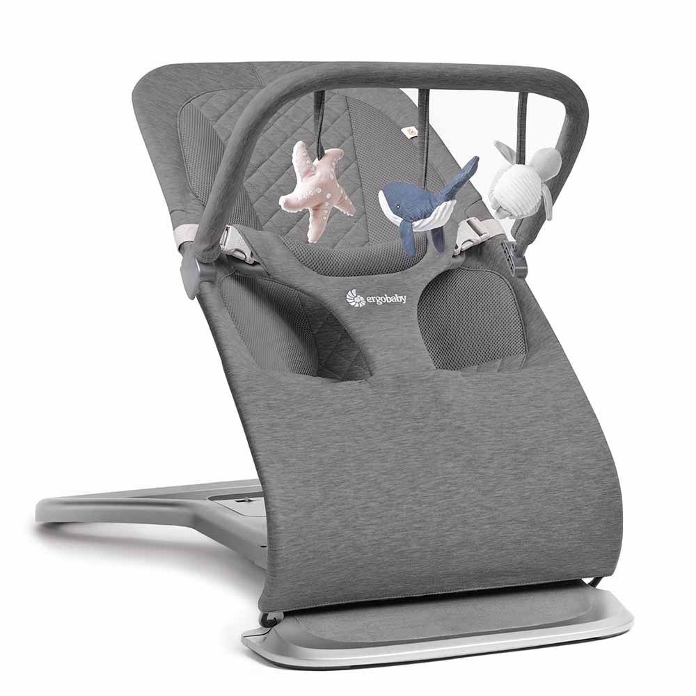 Ergobaby Arche de jeu 3-en-1 Evolve Bouncer - Ocean Wonders - Gris charbon