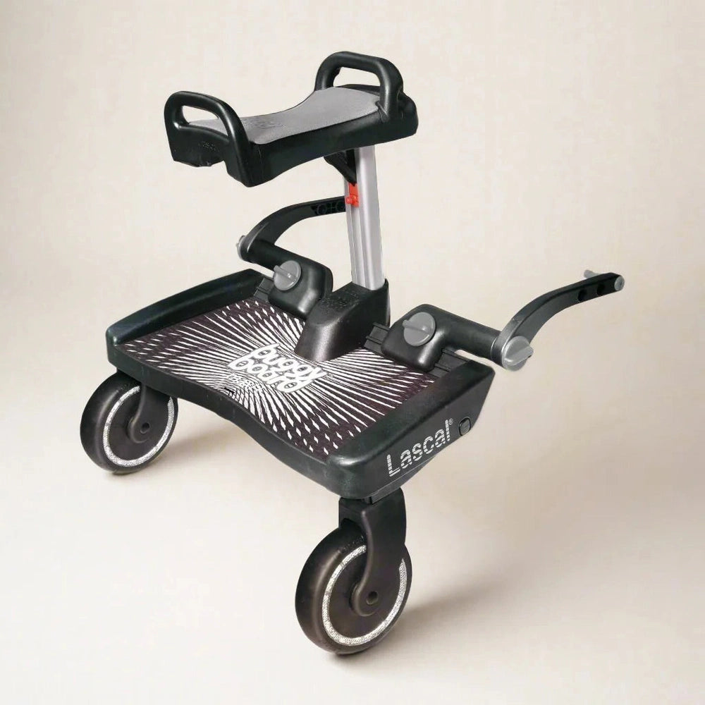 Planche à roulettes universelle Lascal / Footboard Maxi+ avec siège - noir avec selle grise