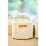 Childhome Lot de 3 paniers suspendus - 21X14X10cm + 14X10X10cm - Teddy Écru