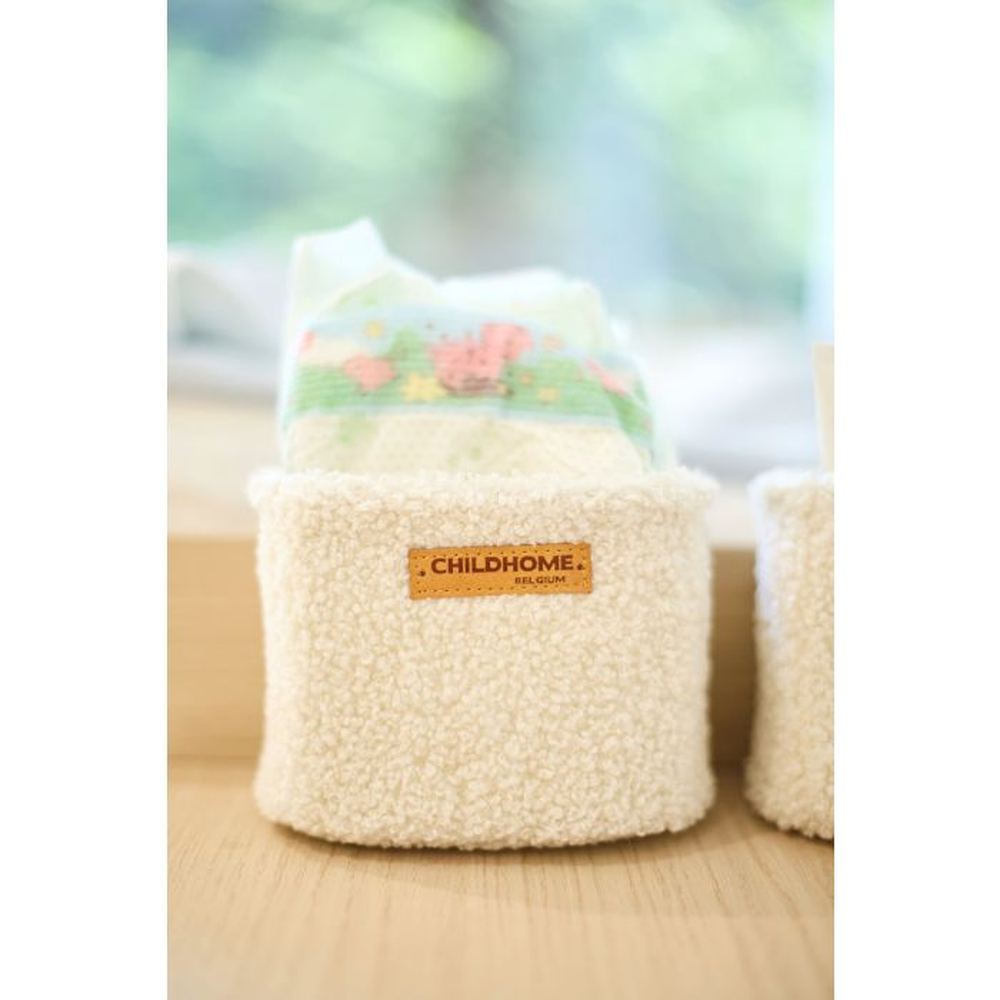 Childhome Lot de 3 paniers suspendus - 21X14X10cm + 14X10X10cm - Teddy Écru