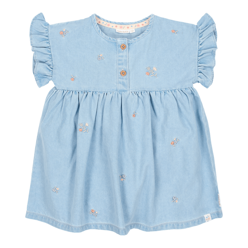Robe en jean à manches courtes