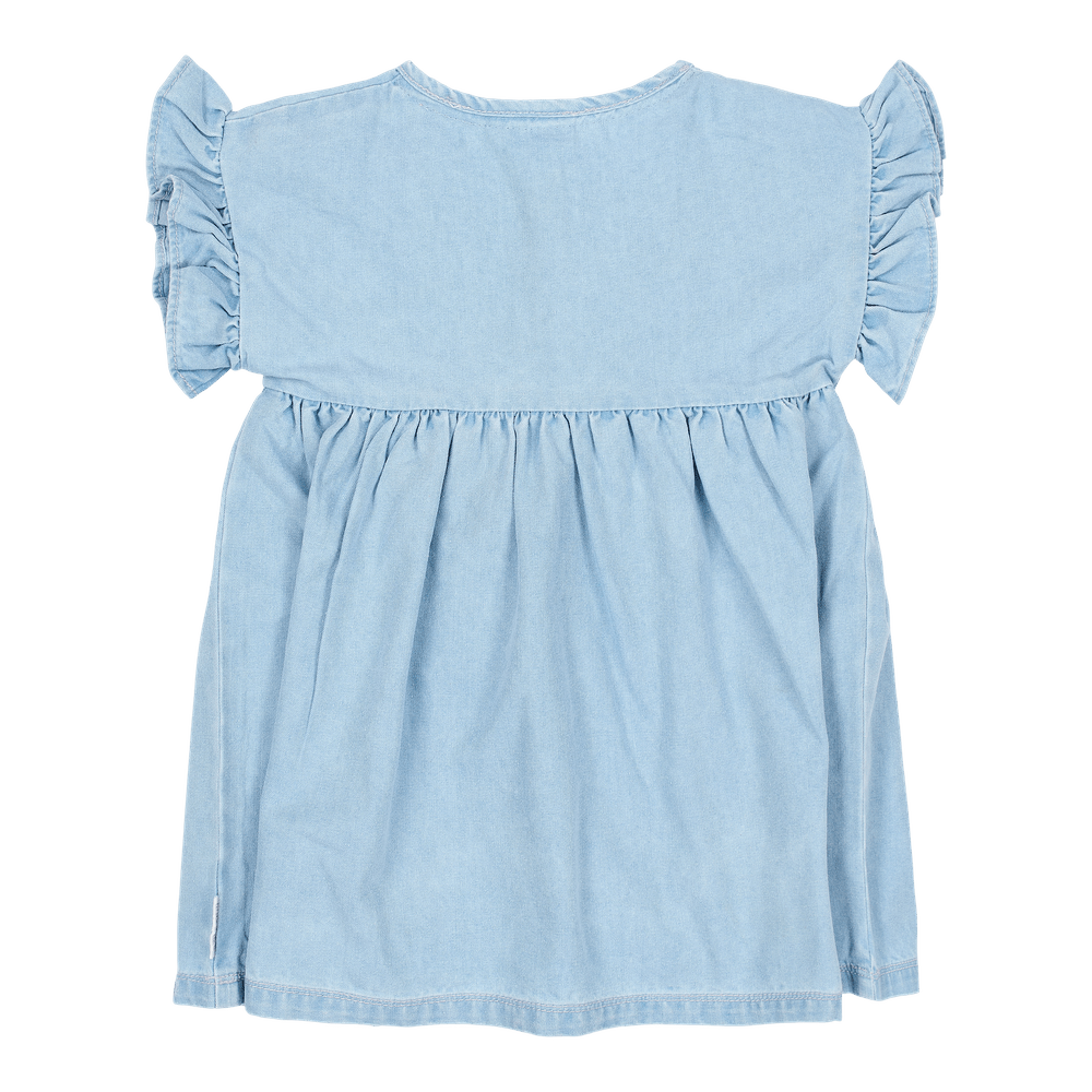 Robe en denim à manches courtes