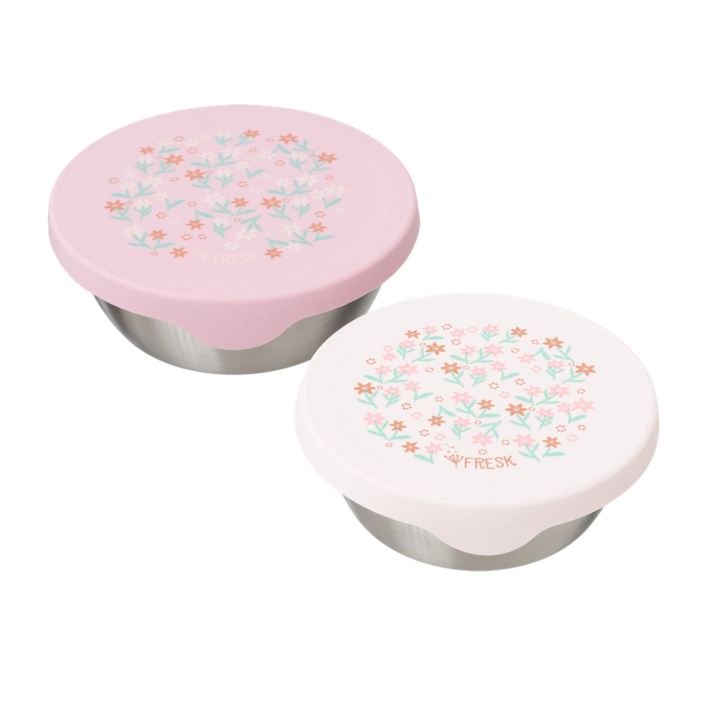 Fresk Boîte à goûter en inox 2 pièces - Garden Flowers
