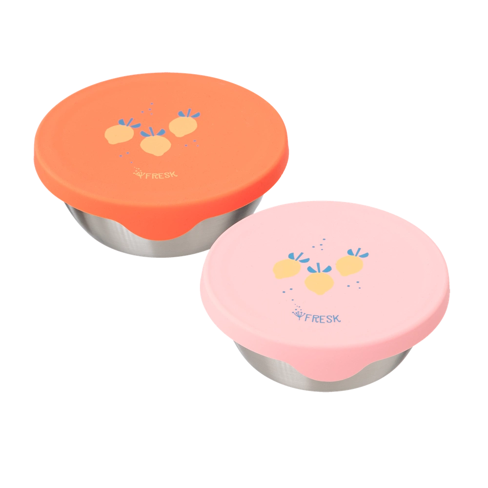 Boîte à goûter inoxydable Fresk 2 pièces - Fruits d'été