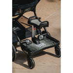 Lascal Planche universelle / Footboard Maxi+ avec siège - noir avec selle grise