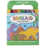 Ooly Petit livre de coloriage à emporter avec crayons - Dinoland