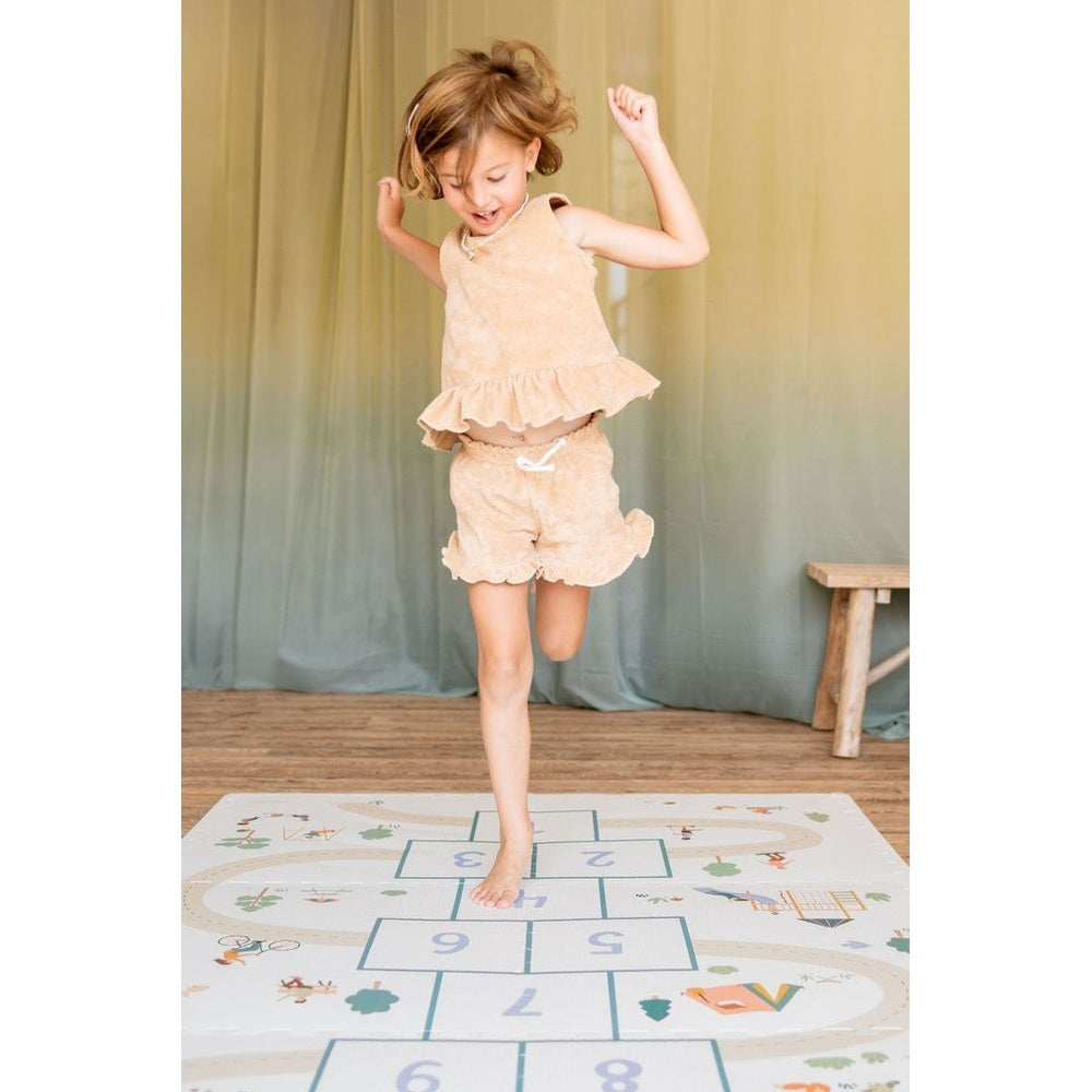 Play&Go Tapis de jeu puzzle - Eevaa Tapis puzzle/boîte de rangement 2 en 1 - Tiloo Hopscotch | Mousse