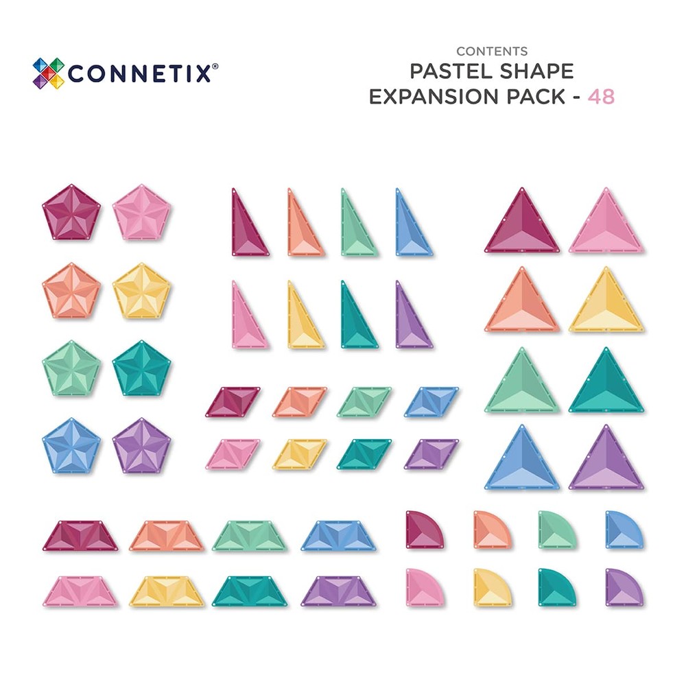 Connetix Pack d'extension pastel | 48 pièces