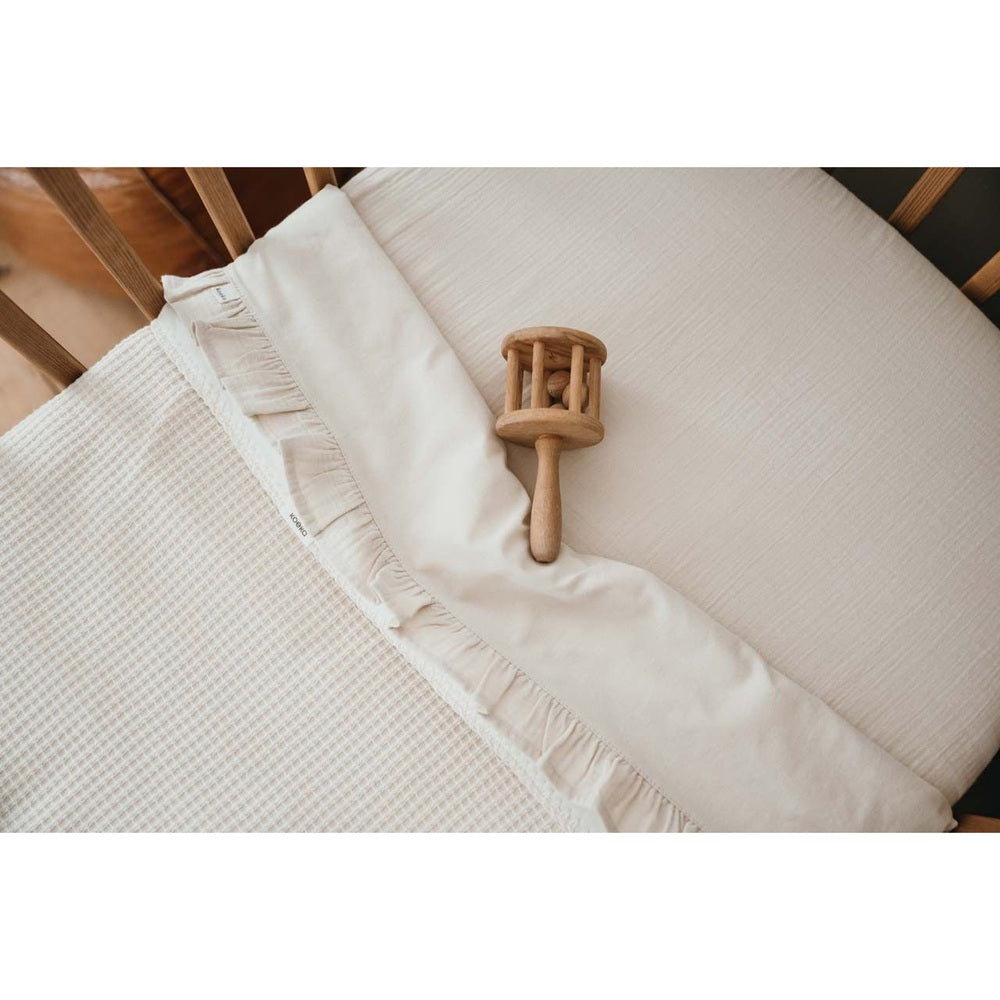 Couverture de berceau Koeka Cotton Fleece Malaga Warm White - petite couverture 75x100 cm