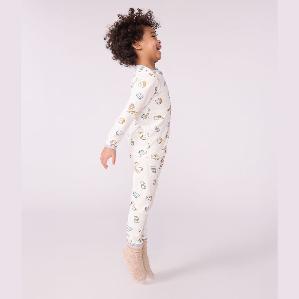 Pyjama enfant Petit Bateau en tubique à imprimé petit-déjeuner