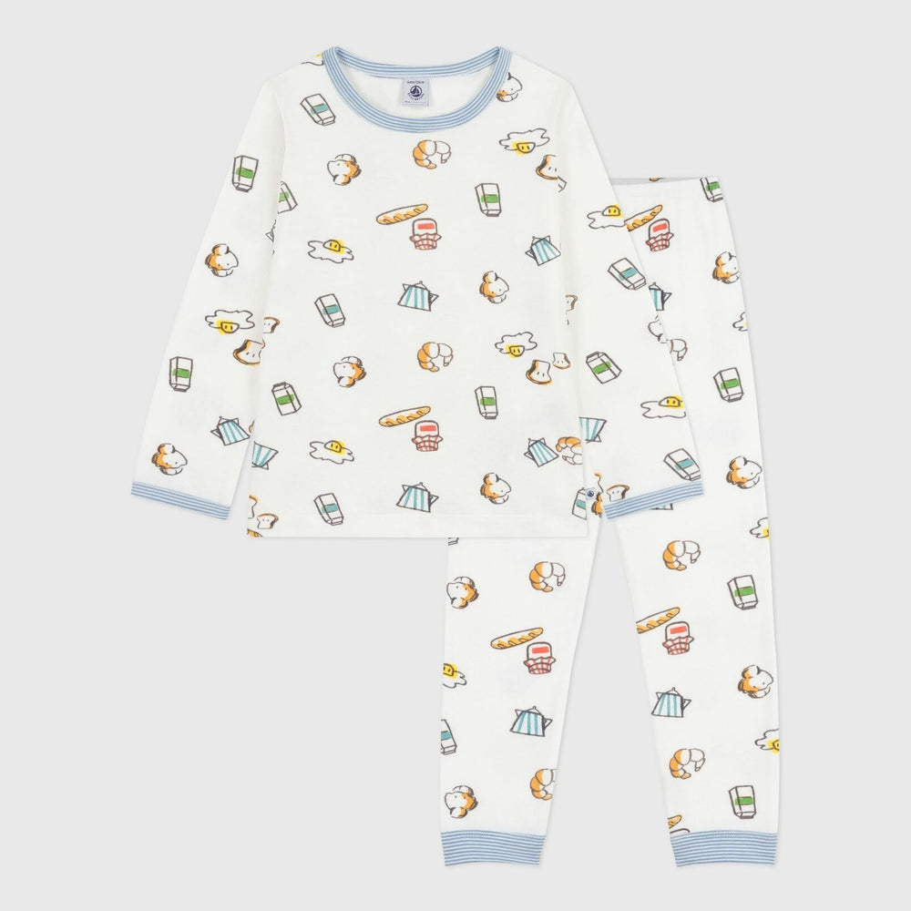 Pyjama enfant Petit Bateau en tubique avec imprimé petit-déjeuner