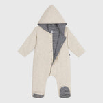 Petit Bateau Combinaison bébé matelassée unie avec capuche et pieds