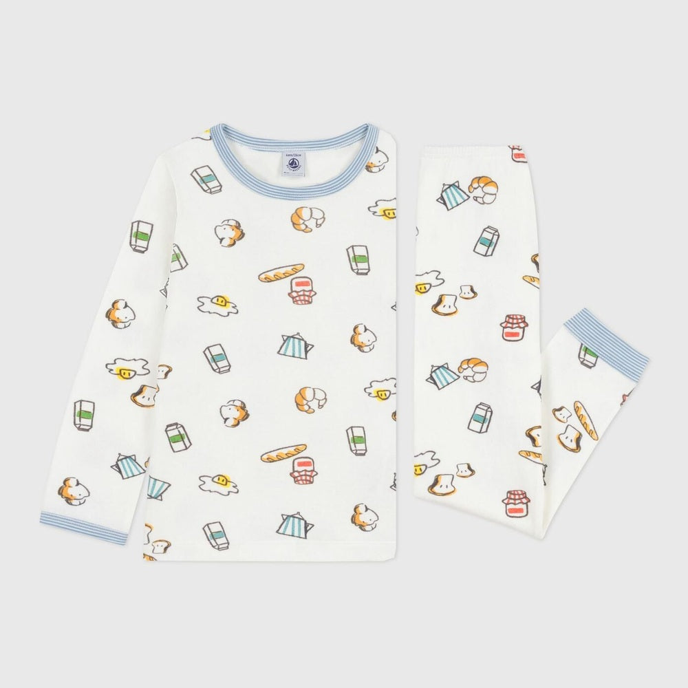 Pyjama pour enfant Petit Bateau en tubique avec imprimé petit-déjeuner