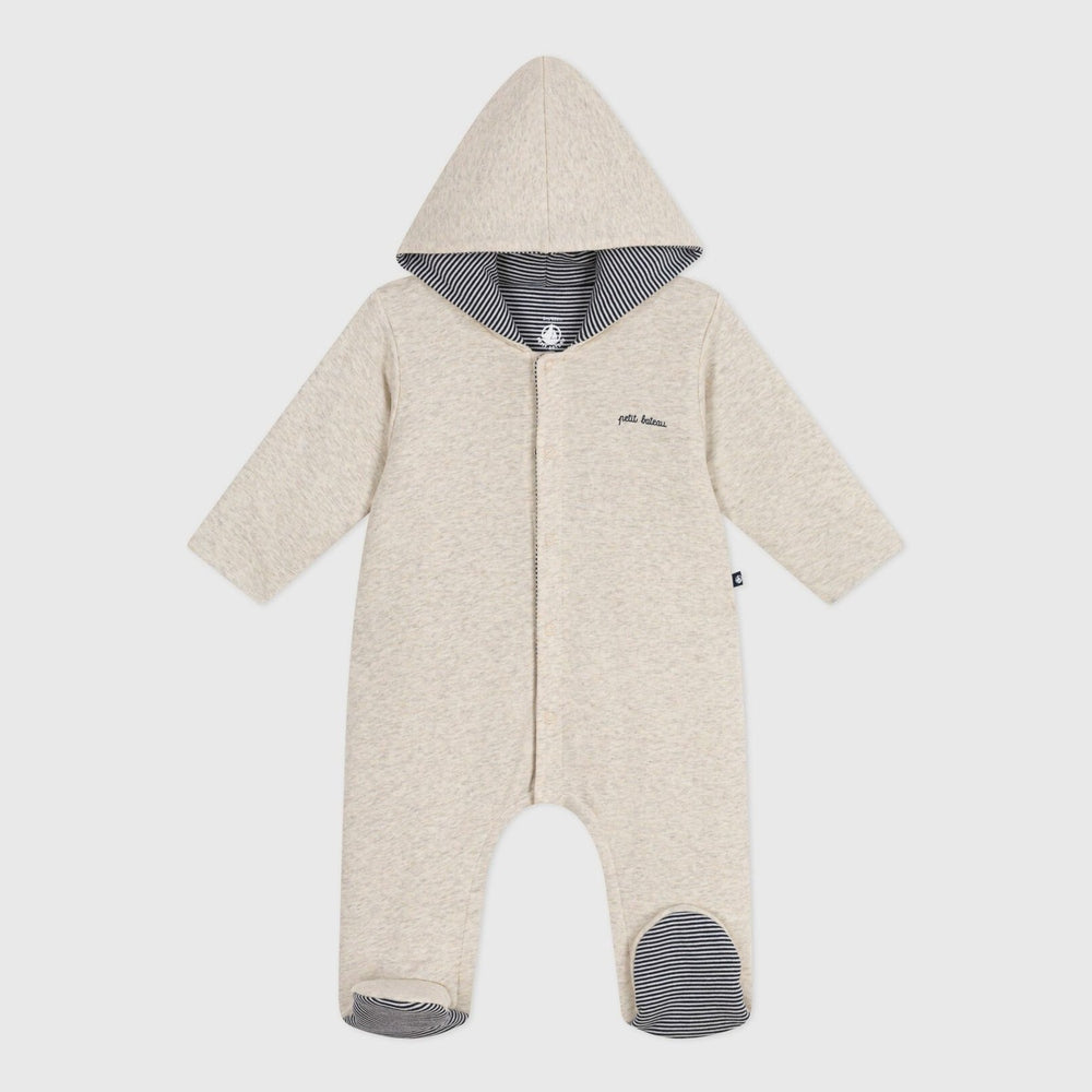 Combinaison bébé unie matelassée Petit Bateau à capuche et pieds