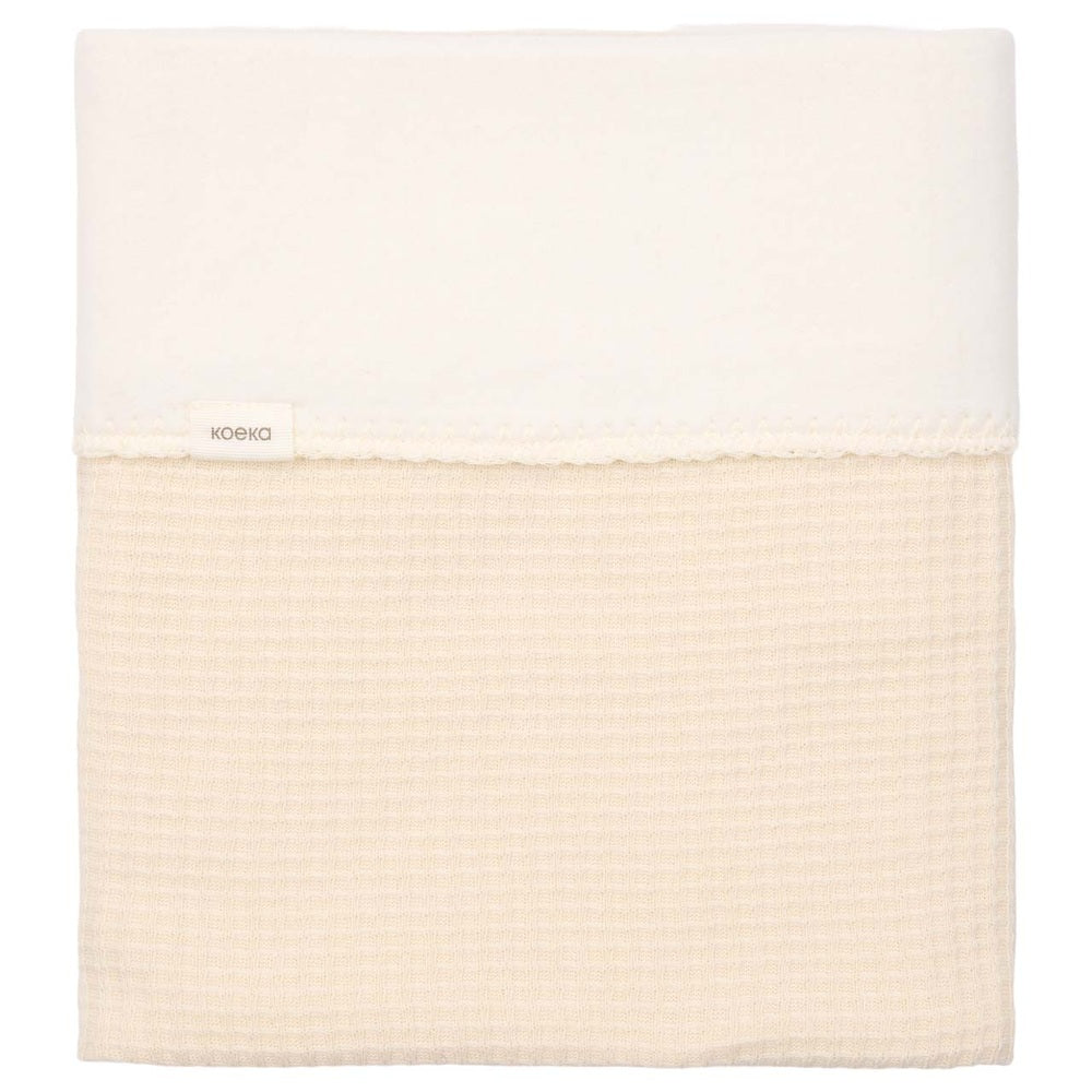 Koeka Couverture de berceau Cotton Fleece Malaga blanc chaud - petite couverture 75x100 cm