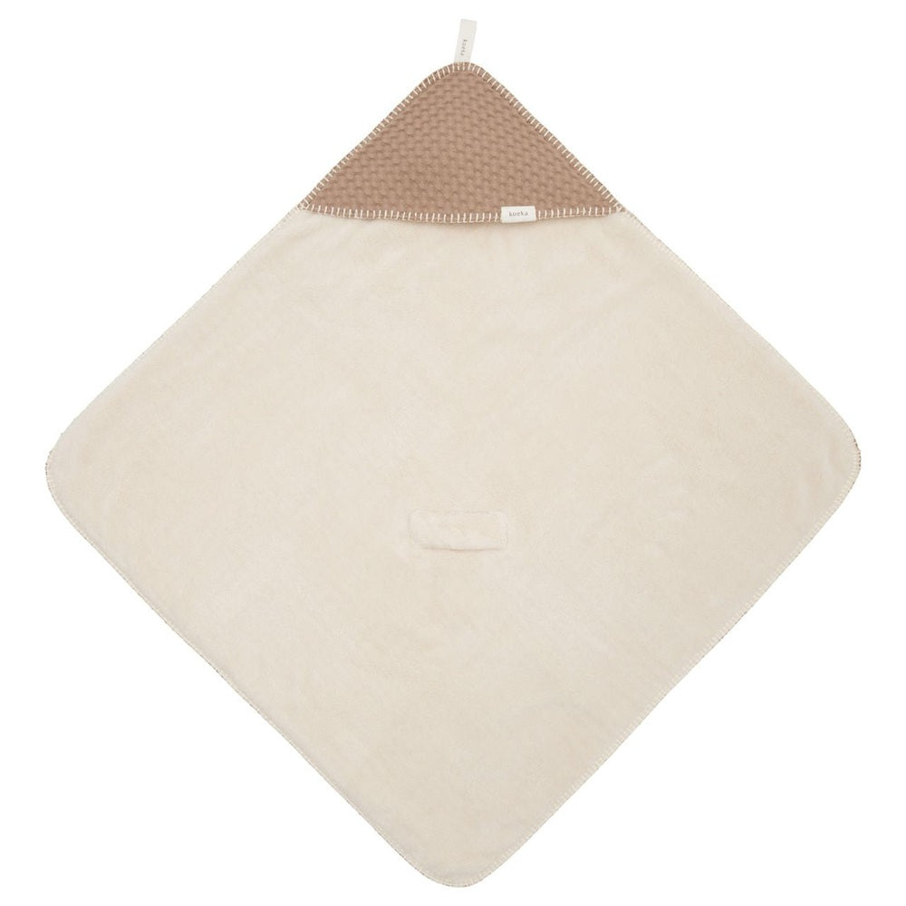 Koeka Couverture d’emmaillotage gaufrée/teddy Oslo café - 100x100cm