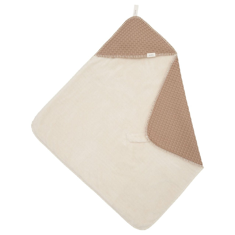 Koeka Couverture d’emmaillotage gaufrée/teddy Oslo café - 100x100cm
