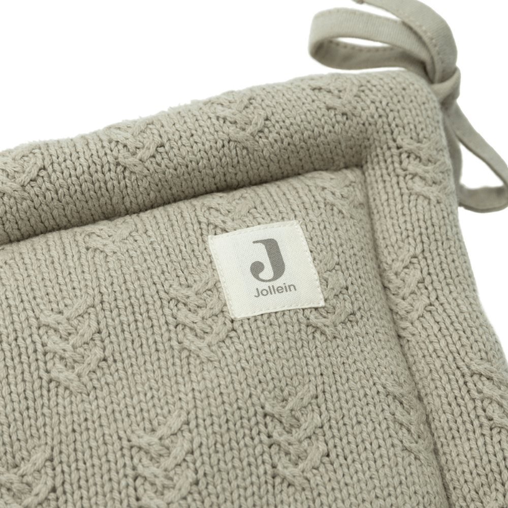 Jollein Tour de parc / tour de parc / tour de lit 180x30 cm - Grain Knit vert olive