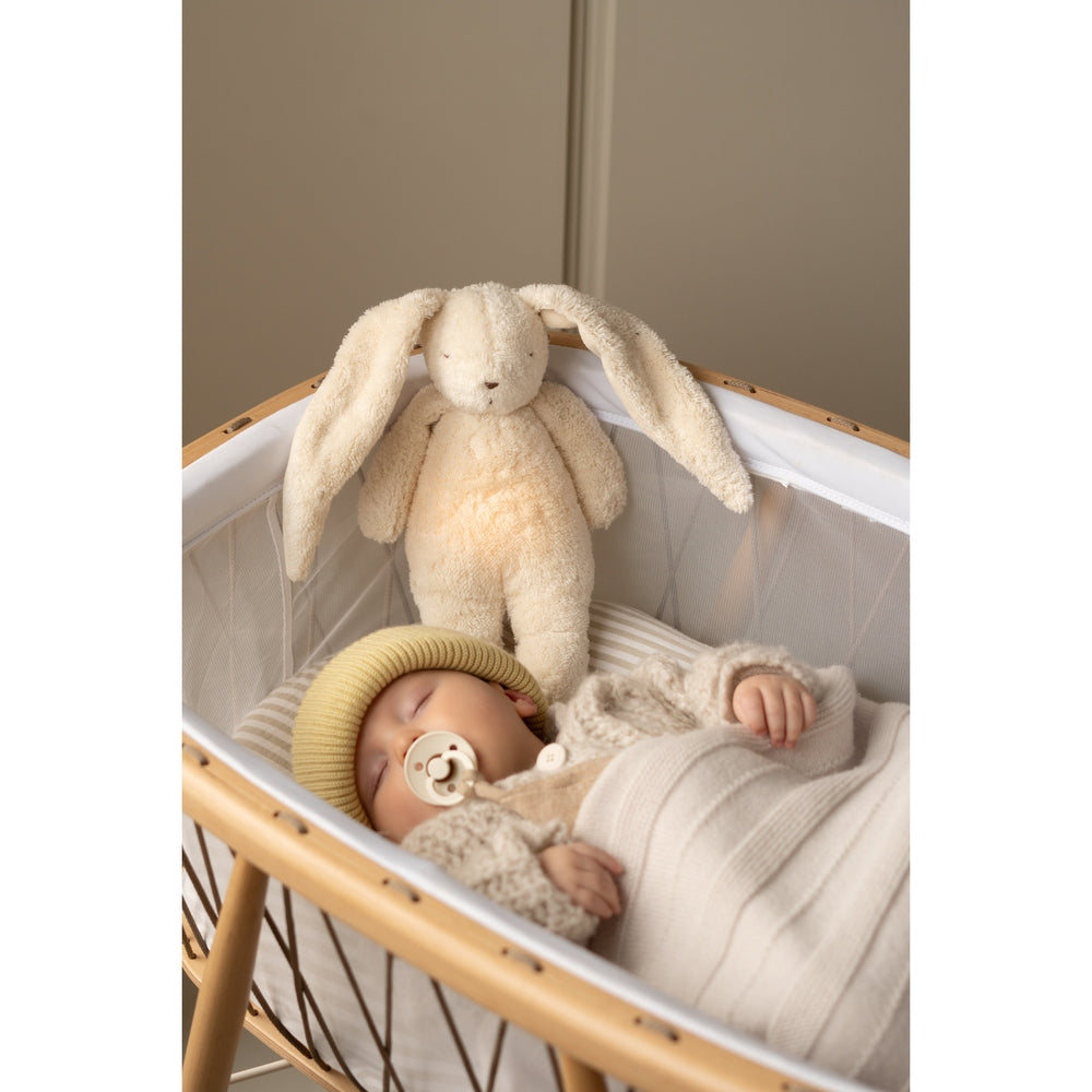 Moonie Konijn The Humming Bunny Organic 2.0 - Polar Natur | Peluche bruit blanc avec veilleuse
