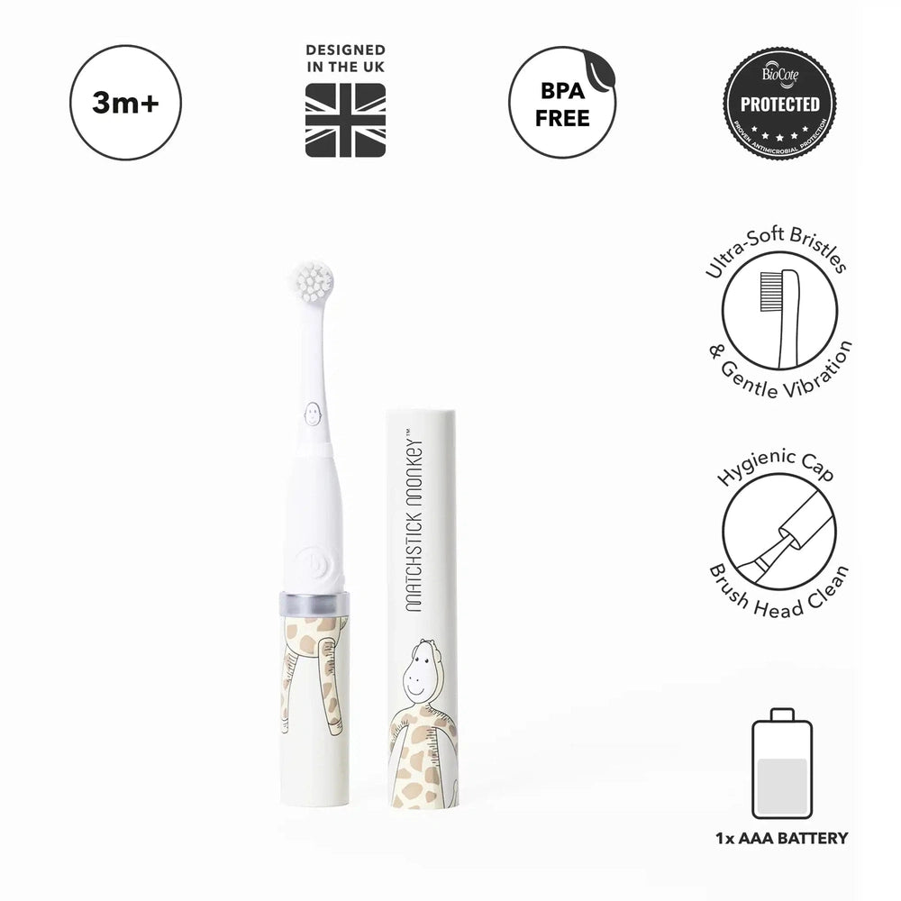 Brosse à dents sonique girafe Matchstick Monkey pour bébé et tout-petit