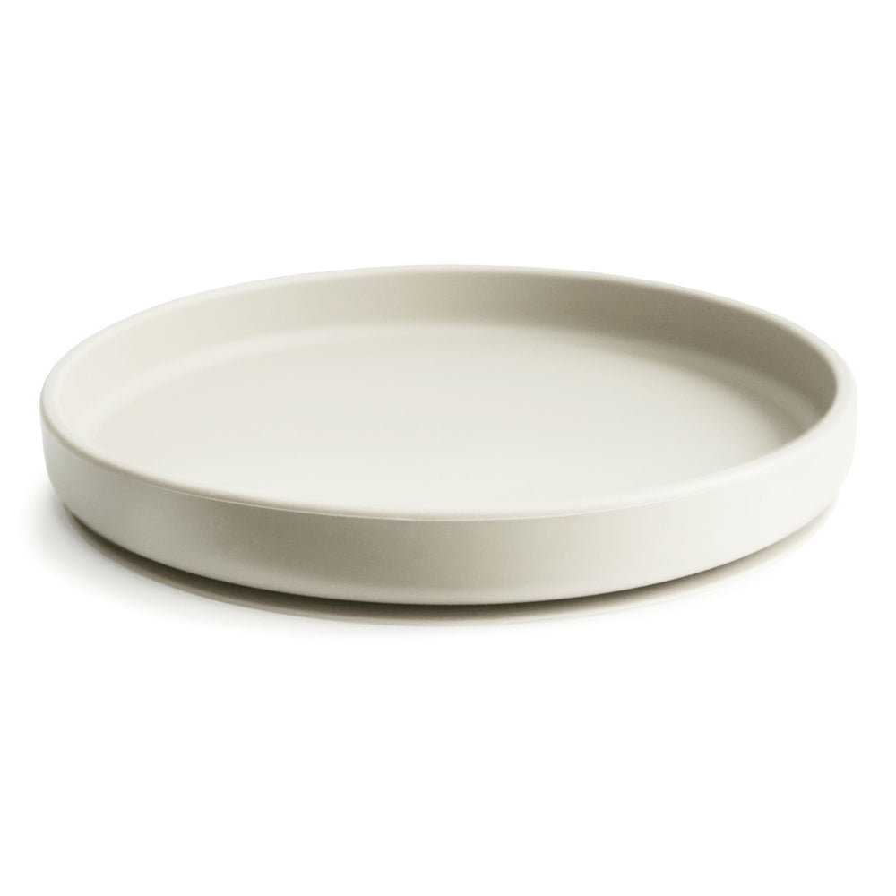 Assiette en silicone Mushie avec ventouse - Ivoire