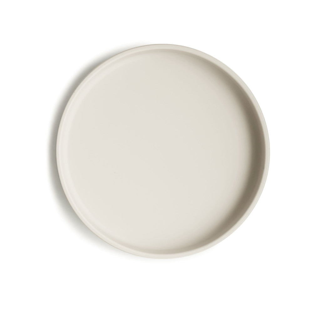 Assiette en silicone Mushie avec ventouse - ivoire