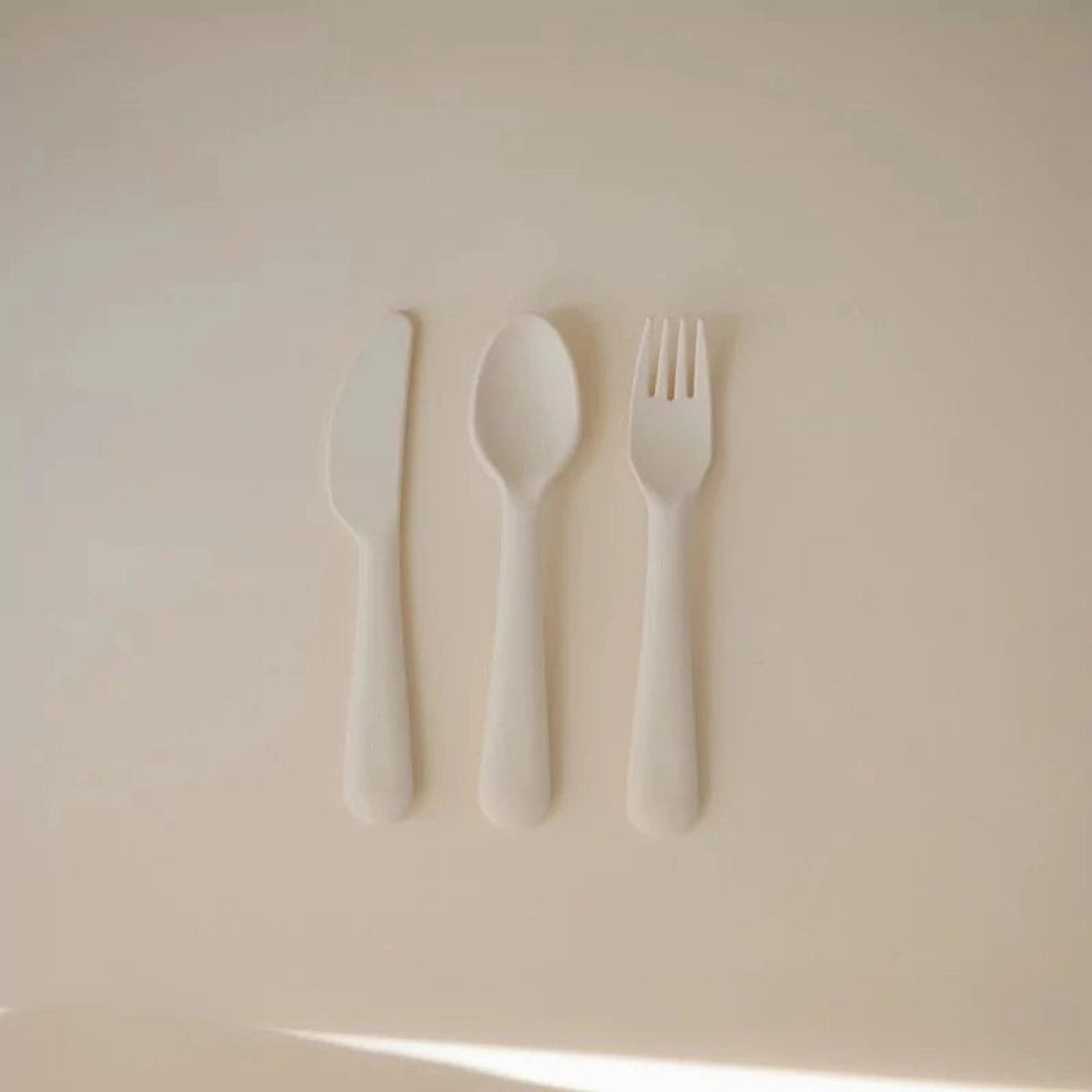 Mushie Set de couverts - Ivoire