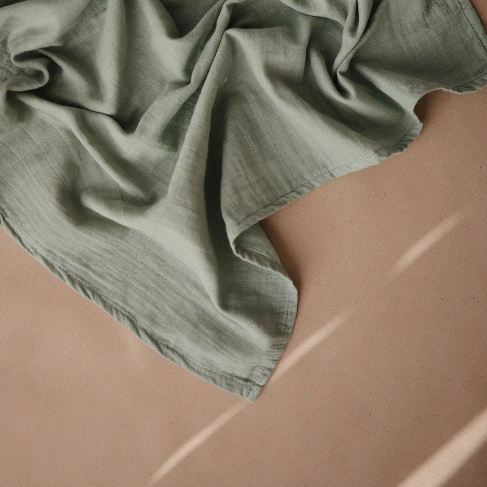 Mushie 3 langes en coton bio 58x59 - Roman Green