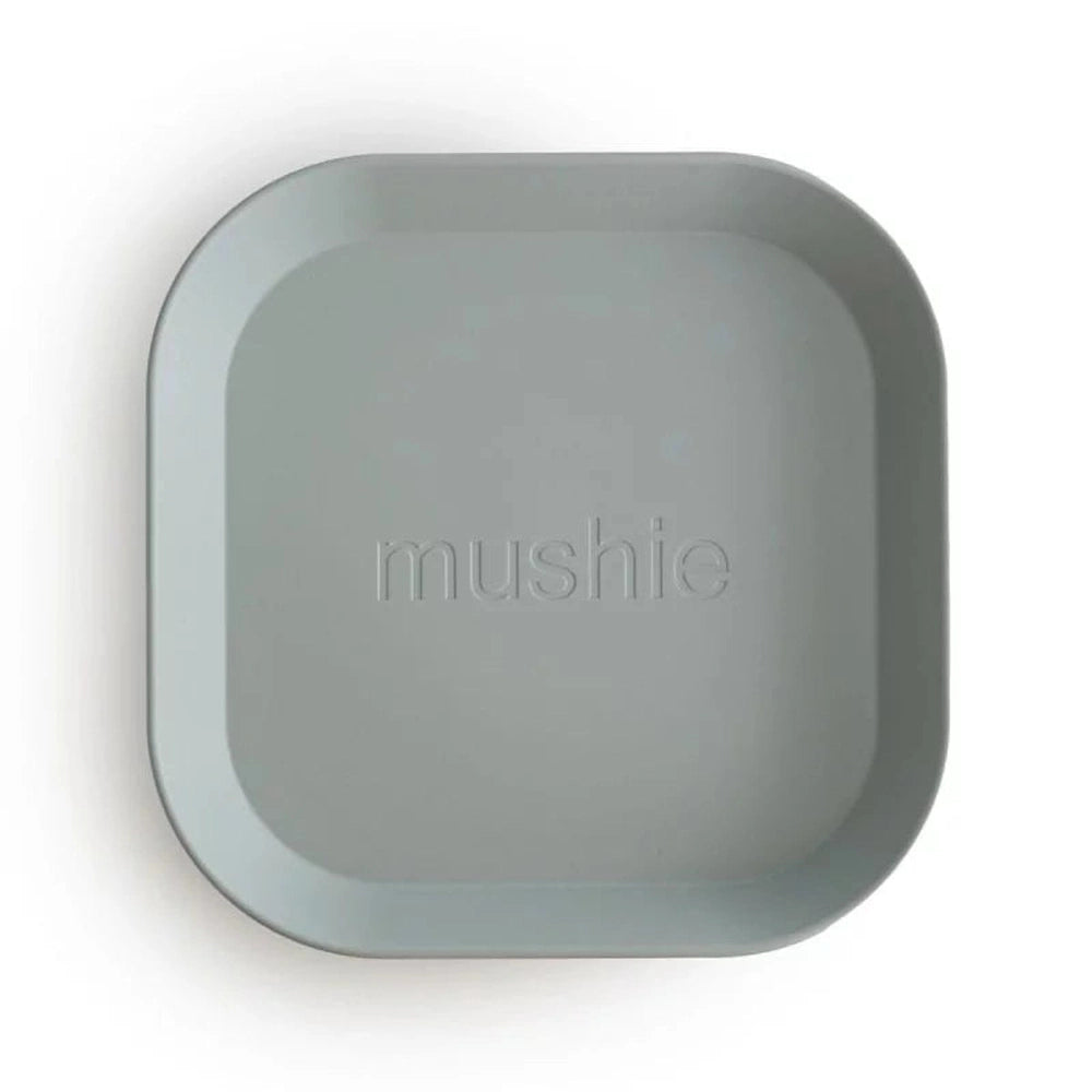 Mushie Assiettes 2 pièces - Carré/Sauge