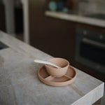 Mushie Bol en silicone avec ventouse - Naturel