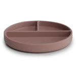 Assiette en silicone avec compartiments et ventouse - Cloudy Mauve