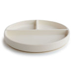 Mushie Assiette en silicone avec compartiments et ventouse - Ivoire