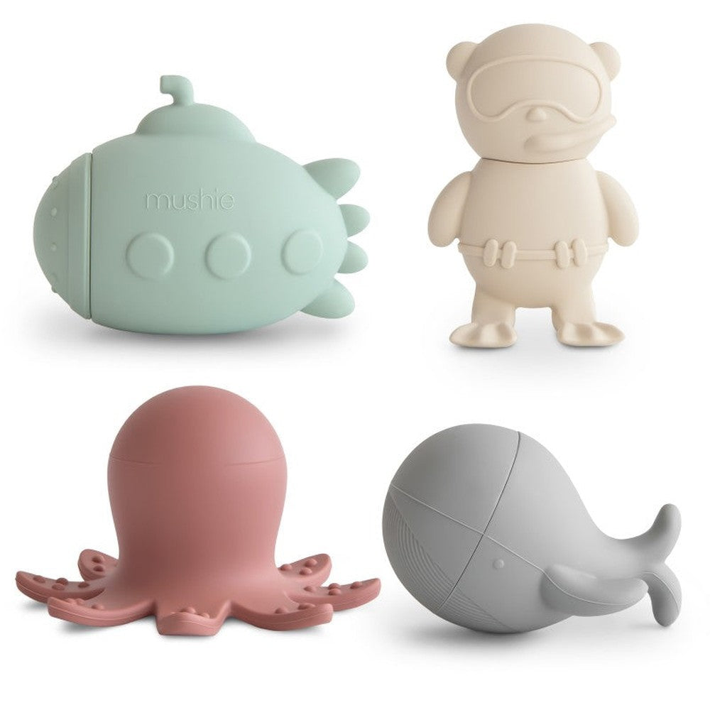 Mushie Lot de 4 jouets de bain | Sealife