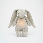 Moonie Konijn The Humming Bunny Organic 2.0 - Gris Naturel | Peluche avec bruit blanc et veilleuse
