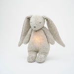 Moonie Lapin The Humming Bunny Organic 2.0 - Gris Naturel | Doudou avec bruit blanc et veilleuse