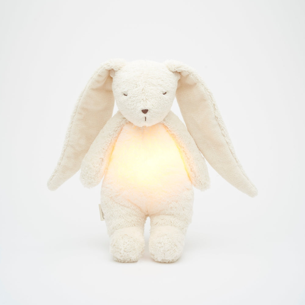 Moonie Lapin The Humming Bunny Organic 2.0 - Polar Natur | Peluche bruit blanc avec veilleuse