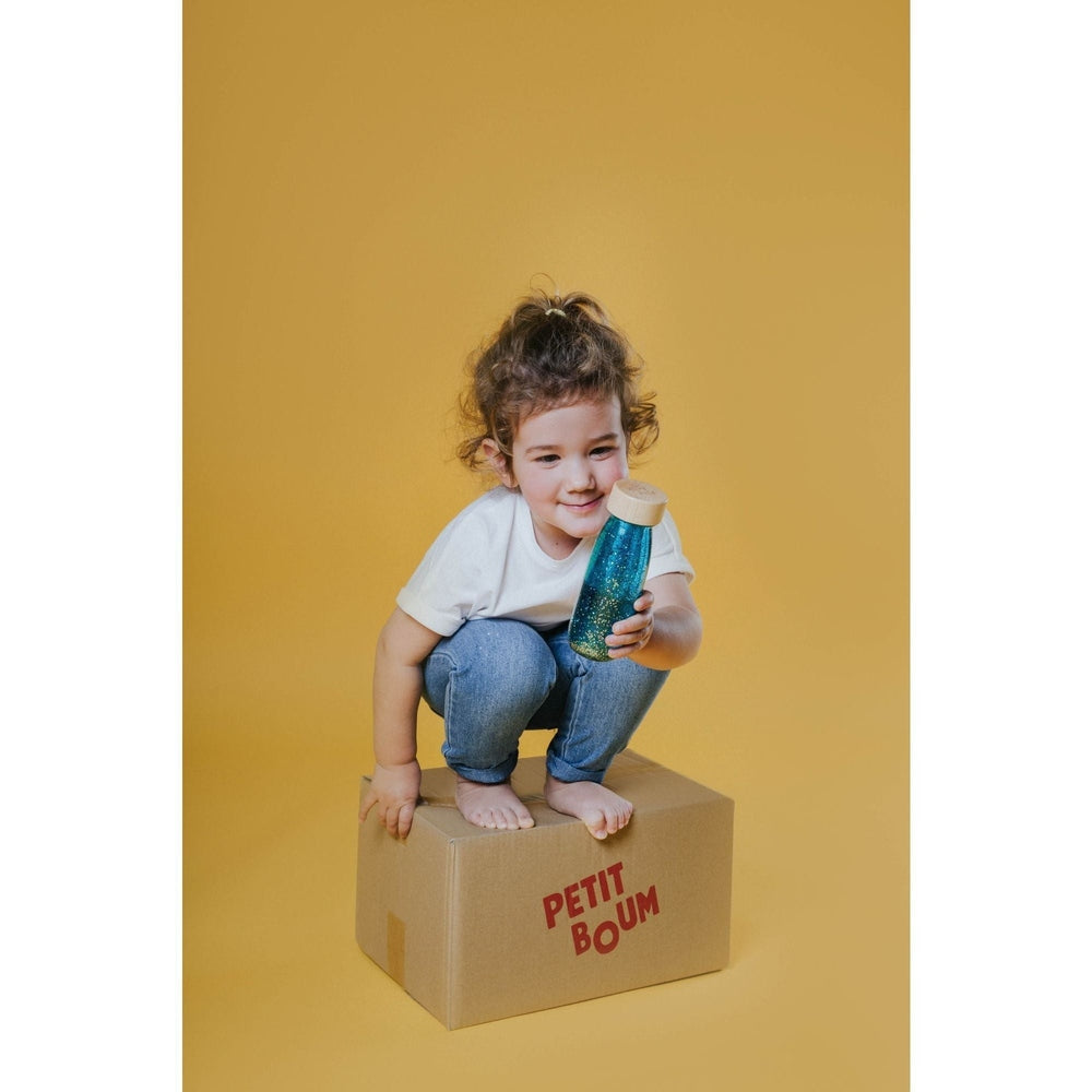 Petit Boum Bouteille sensorielle Float turquoise
