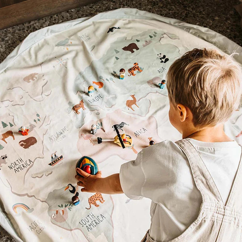Play & Go Worldmap Colour sac de rangement et tapis de jeu