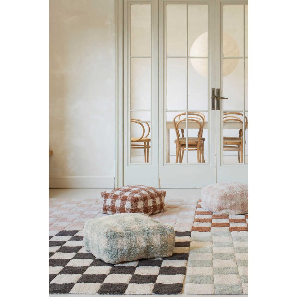 Lorenal Canals pouf Vichy bleu sauge