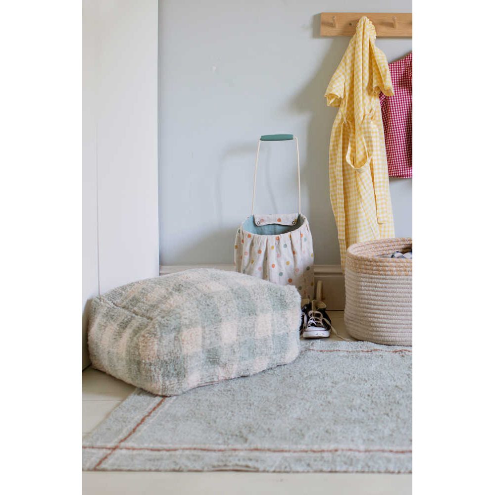 Lorenal Canals Pouf Vichy bleu sauge