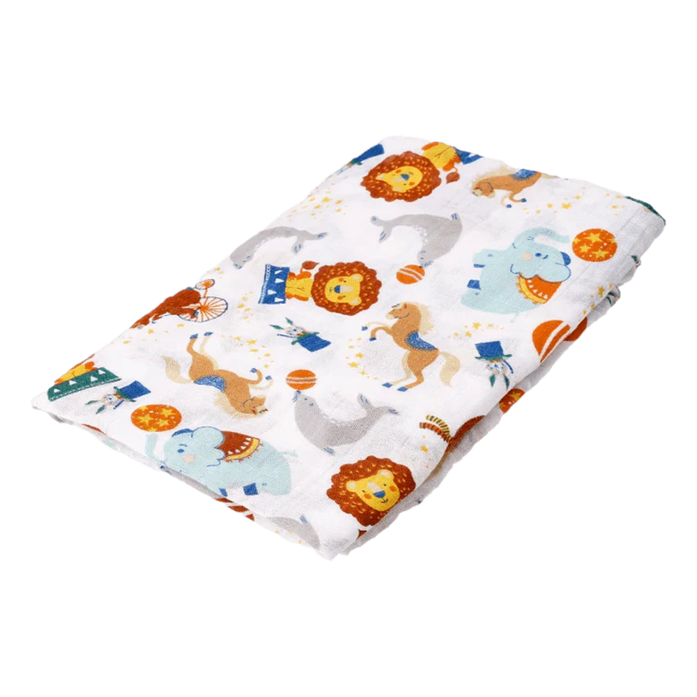 Happy Bear Lange en mousseline de coton/Tétradoek/Swaddle/linge d’emmaillotage en coton 120x120 - Circus