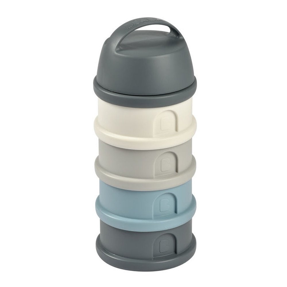 Boîte doseuse pour lait en poudre gris/bleu