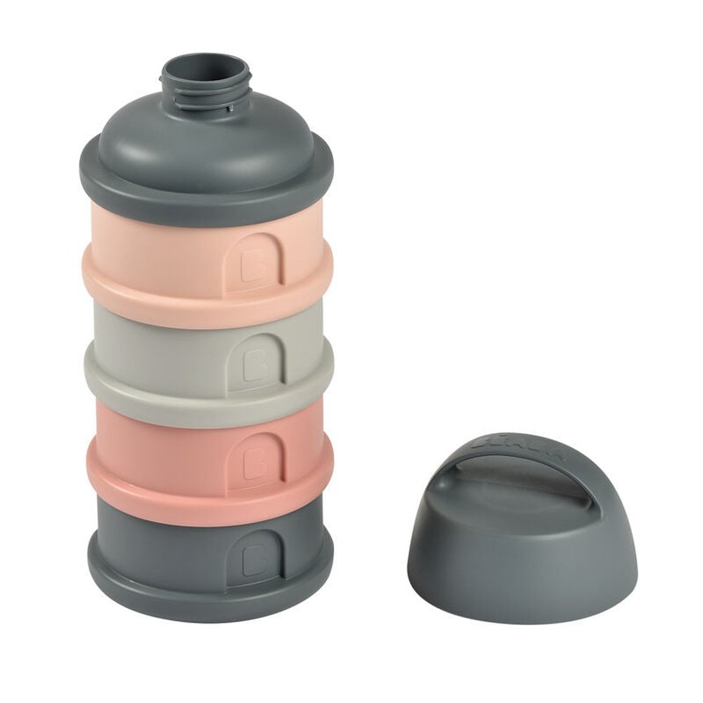 Boîte doseuse pour lait en poudre gris/rose