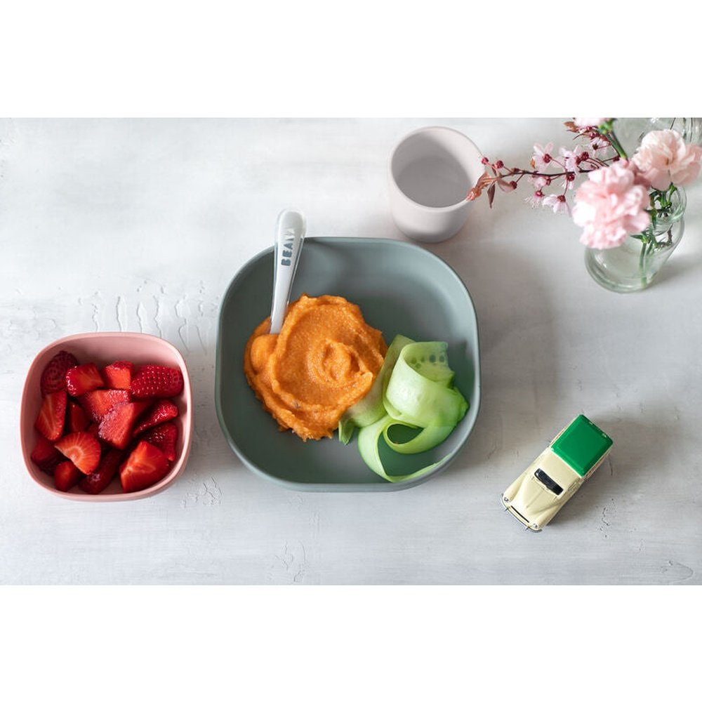 SILICONE BOÎTE REPAS 4 PIÈCES VERT MINÉRAL-TERRACOTTA