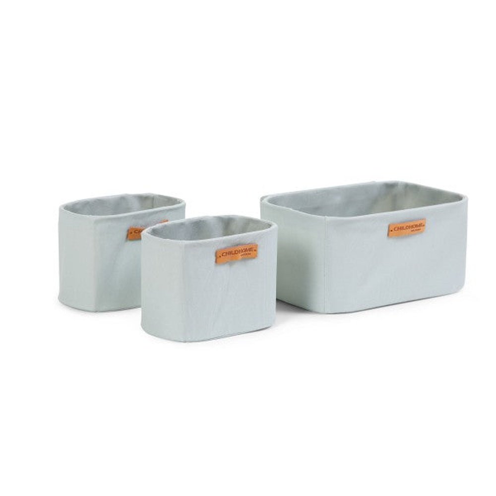 Lot de 3 paniers suspendus - 21x14x10 Cm + 14x10x10 Cm - gris clair